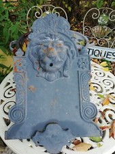 Vintage Heavy Cast Iron Lion's Head Wall Mounted Plaque Water Feature