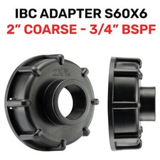2x IBC S60x6 Tank Cap Adapter – 3/4” BSP Female Replacement Water Bowser Fitting