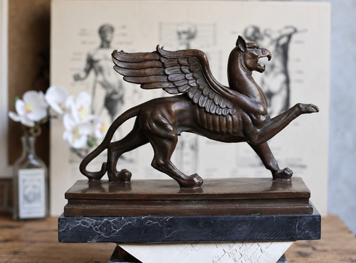 Antique bronze griffin - antique,