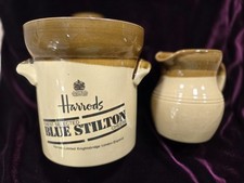 Harrods T.G. Green Ltd Blue Stilton Lidded Crock and Creamer Cottage Charcuterie