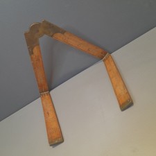 Vintage Antique Ruler Folding Measuring Tool Stick Wood Brass Multi Jointed 24"