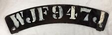 Vintage WW2 / Military motorcycle front number plate (bacon slicer) WJF 947 J