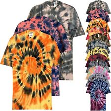 4 Pack Mens Festival Tie Dye T-Shirt Hand Dyed Assorted Designs Indie Hippy Top