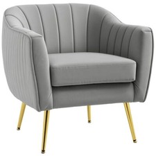 Shell-Shaped Velvet Armchair -
