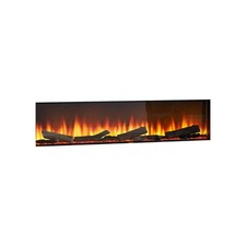 Focal Point Electric Fire 2kW Black Wall Mounted Fireplace Log Effect Remote