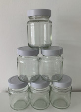 6x Empty Clean Glass Jam Sauce