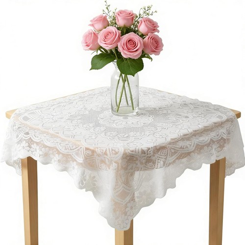Lace tablecloth square - lace,