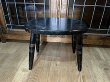 Solid Oak Wood 4 Legged Black