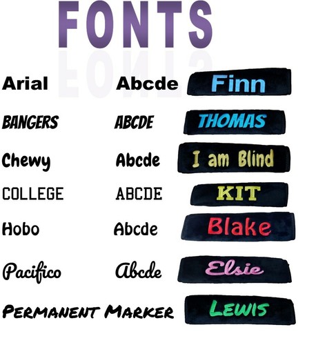 Personalised seat belt - personalised,