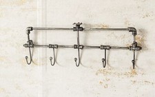 Coat Rack Wall Mounted Metal Pipe Hooks Industrial Home Storage Hanging Bathroom