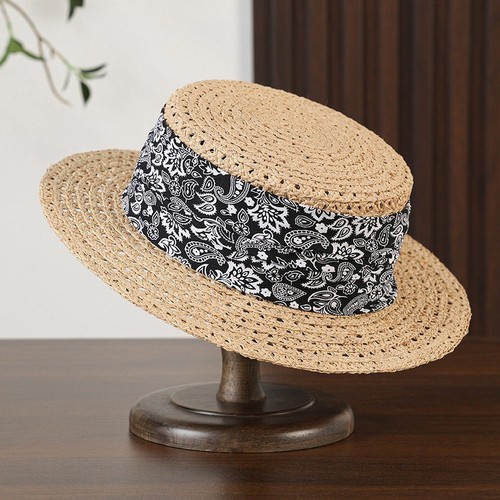 Women flat top raffia straw - women,