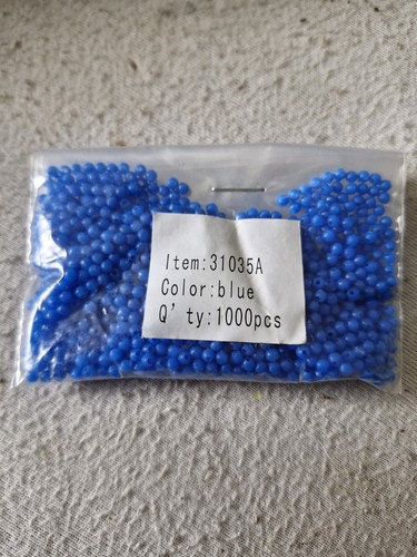 1000 3mm beads round blue - 3mm,