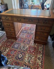 Chesterfield Leather Desk & Chair Vintage