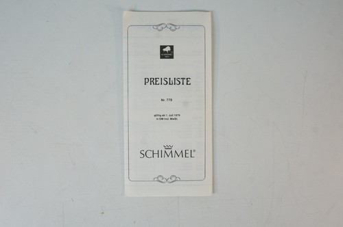Price list 1979 schimmel - 1979,