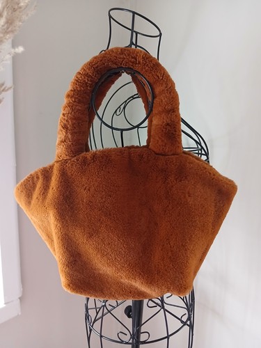 Zara brown faux fur tote - faux, |