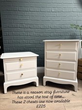 Vintage Stag Minstrel Bedside Tables Drawers 4 Drawer and 2 Drawer