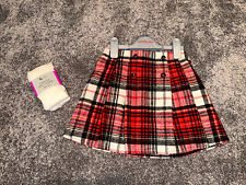 Tu Sainsbury’s Girls Red Tartan Christmas Skirt With Tights 4-5 Years