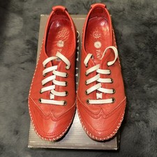 Pavers women’s  SIMIN Red Lace Up Leather comfort shoes size Uk 3 eu 36