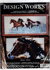 Design Works Cross Stitch Kit - Free Spirit - Horses Unopened - 14 Count