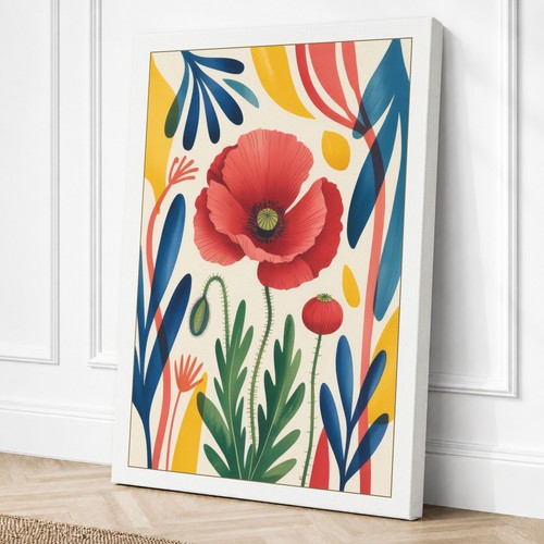 Red poppy bloom botanical - red,