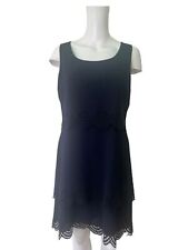 NW3 Dress Size Medium 12 Dark Navy Blue  Layered Tiered Zip Womens EU40