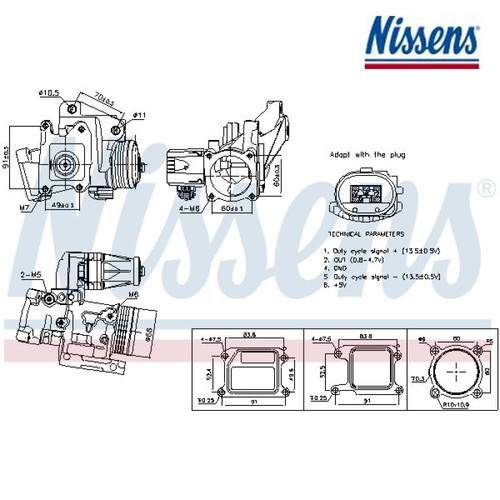 Egr valve nissens 98387 - valve, for