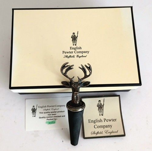 English pewter bottle stopper - pewter,