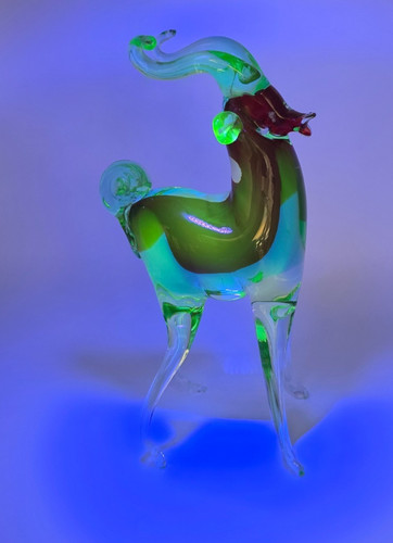 Figurine stag glass - stag, red