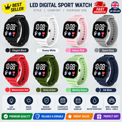 Led digital sport watch - sport,
