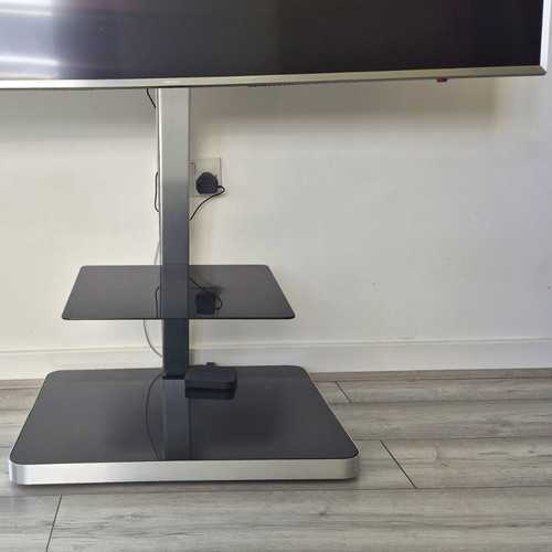Black silver swivel tv - silver, stand