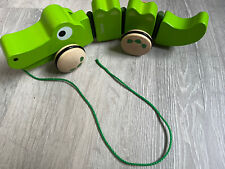 J'ADORE Wibble Wobble Crocodile Pull Toy Wooden Pull Along Alligator