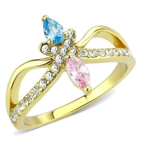 Ladies marquise ring pear pink