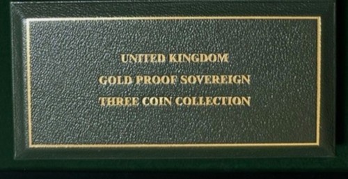 Three coin sovereign green box