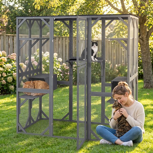 Large outdoor cat enclosure - cat,