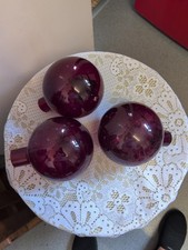 3x Red Gazing Globes Vintage Light Covers 