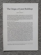 The Origin of Listed Buildings -  Ancient Monuments Society - 1993