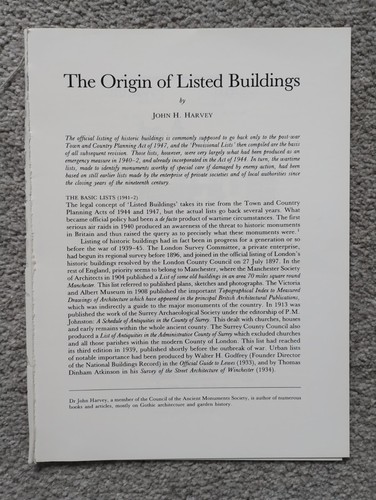 The origin listed buildings - of,