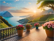 Tile Mural Morning Terrace