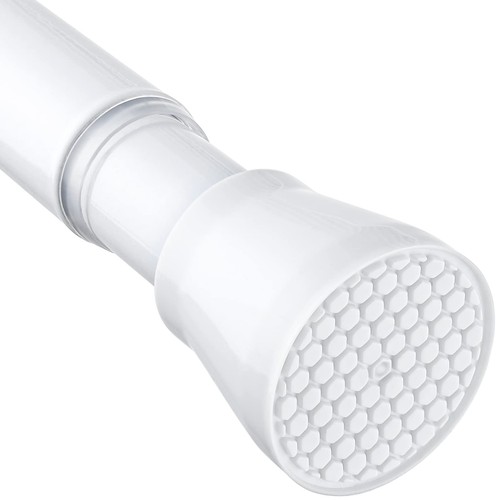 White tension curtain rod - curtain,