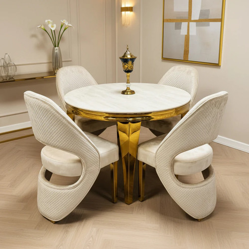 Louis cream gold - gold, round
