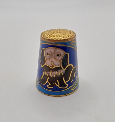 Vintage blue metal cloisonné - blue,