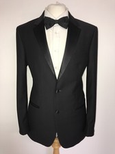 JOHN LEWIS - Mens BLACK WOOL Dinner SUIT - 46 Reg - W42 L30 - Classic Fit TUXEDO
