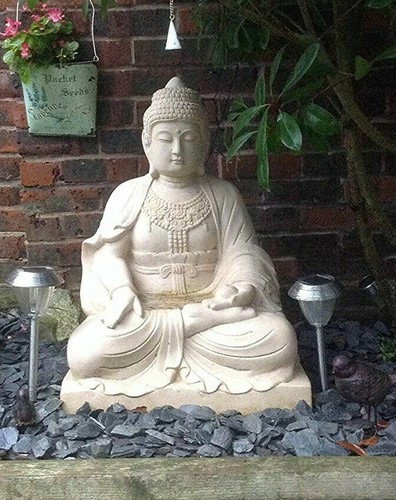 Large white lotus buddha - large,