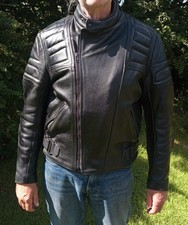 Vintage Wolf Full Leather Motorbike Motorcycle Jacket, circa 1990's, size 46