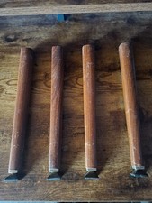 vintage SET of 4 DANSETTE STYLE TABLE FURNITURE LEGS 12” SCREW in brass feet