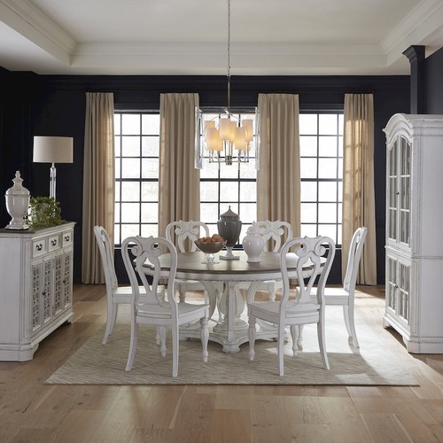 Piece round pedestal table - round,