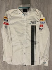 JAGUAR Mens Size L I-PACE eTrophy Paddock Shirt NEW White Full Button Collar