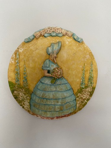 Vintage chalkware wall plaque