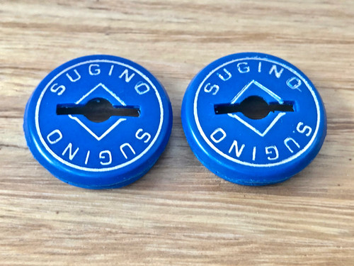 Sugino crank caps blue - sugino,