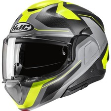 HJC F100 Bios Yellow Flip Front Motorcycle Helmet Flip-Back System Motorbike Lid
